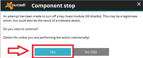 Avast component stop