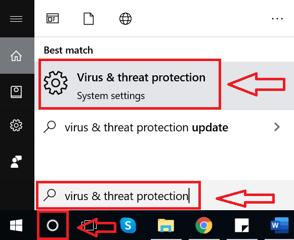 Windows Virus and Threat Protection